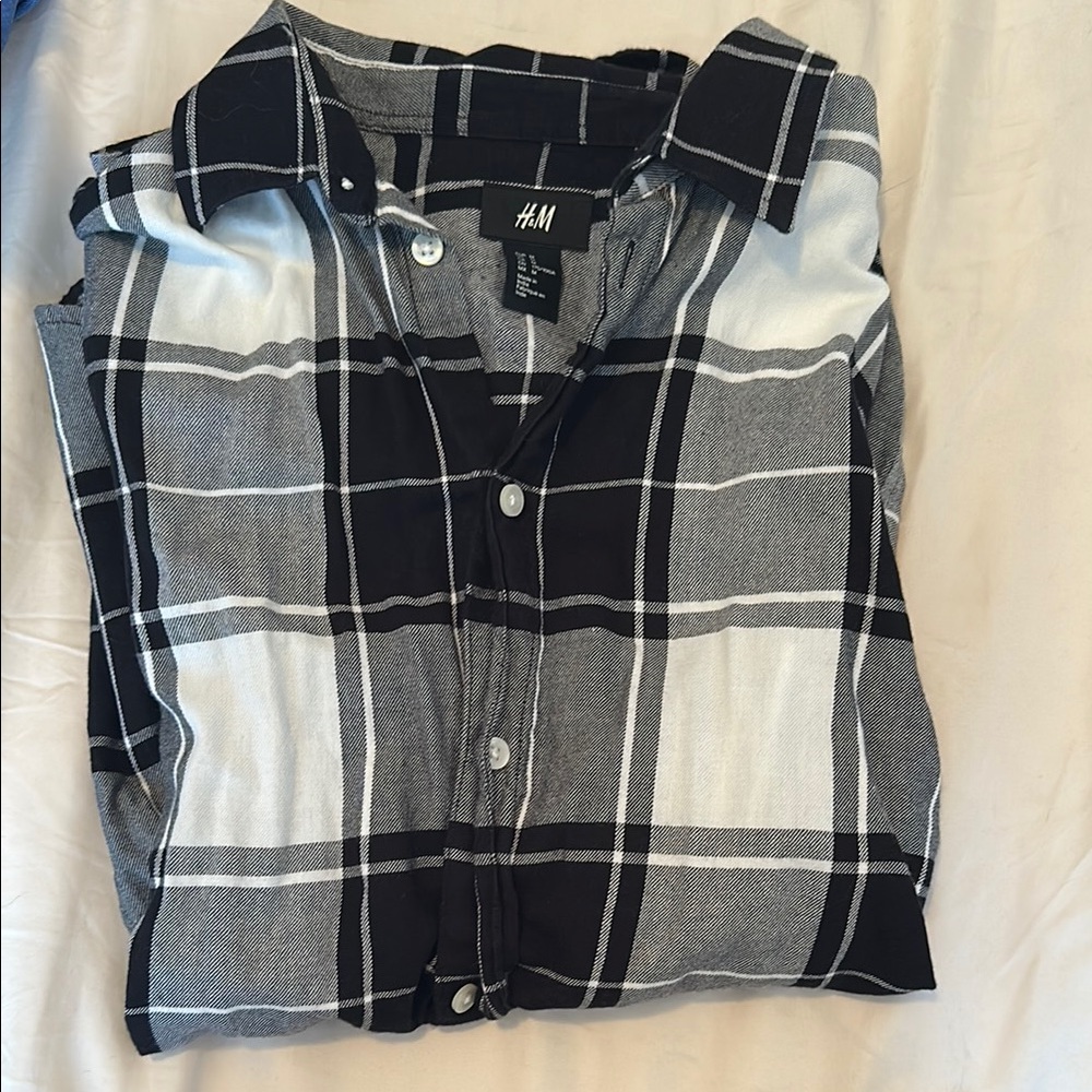 H&M Monochrome Checkered Shirt